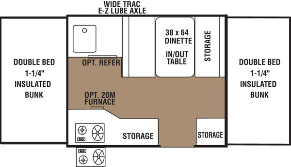 Coachmen clipper tent trailer floor plan