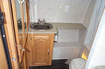 Bath with huge mirrored closet